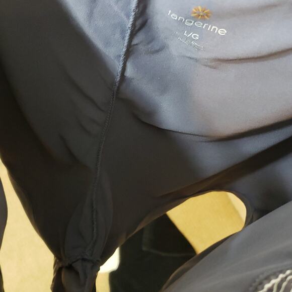 Tangerine Striped Athletic Shorts, Size L, Gray & White - Picture 5 of 9